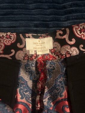 Kate Spade New York gorgeous Black Dress pants with Red Paisley Lining